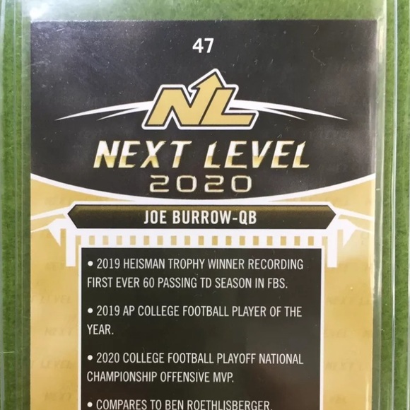 JOE BURROW ROOKIE CARD JERSEY #9 LSU RC 2020 Sage HIT Premier rare, no helmet ! - Picture 4 of 5